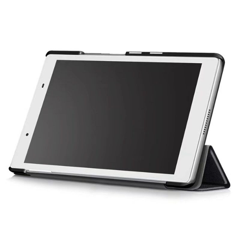 Magnetische standaard, slimme pu-leren hoes voor lenovo tab 4 8 tb-8504f/8504n/8504x 8.0 inch tablet, funda-hoes + gratis schermfolie + touchpen