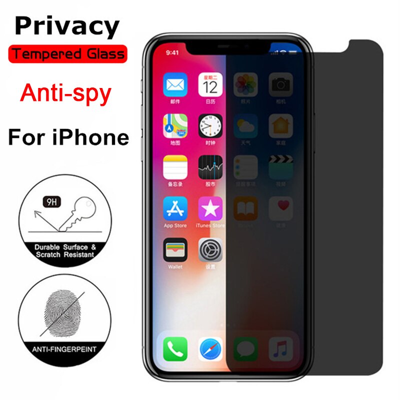 Privacy Anti-Spy Screen Protector Voor Iphone 12 11 7 Pro Max Mini 9H Gehard Glas Voor Iphone X Xr Xs Se 8 5 6 S Max Plus Glas