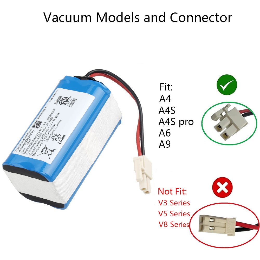 Original 14.4V 2600mah Li Ion Rechargeable Battery For ILIFE A4 A4s V7s A6 V7s Plus Robot Vacuum Cleaner iLife