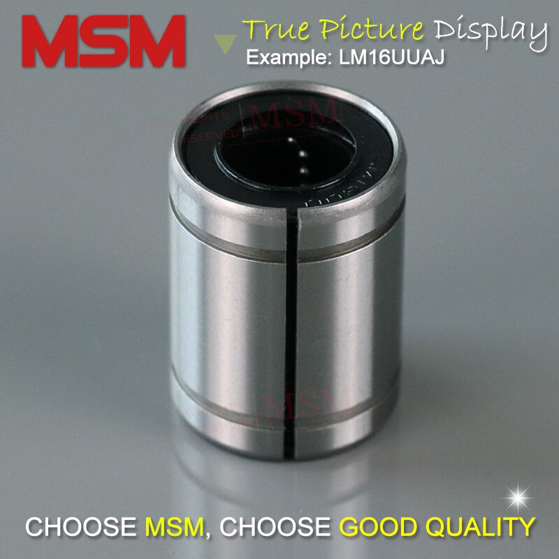 10Pcs Msm Klaring Verstelbare Lineaire Lagers LM8UUAJ LM10UUAJ LM12UUAJ LM16UUAJ LM20UUAJ Slide Motion Kogelomloopbussen Mm