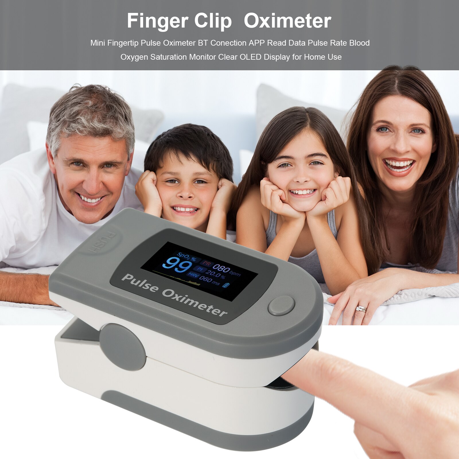 Smart Vinger Oxymetrie Bluetooth Conection App Lezen Data Finger Clip Hartslagmeter Zuurstof Meter Oled-display Pulsoximeter