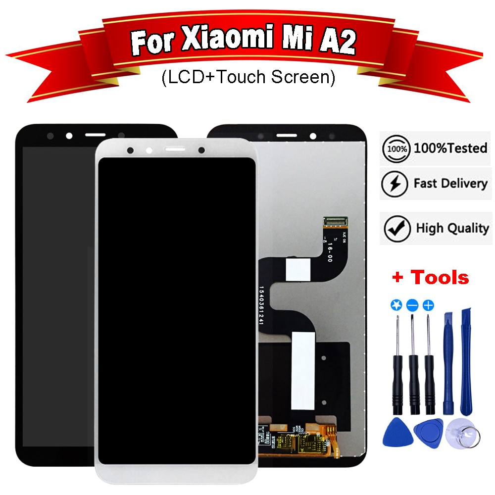 Voor xiaomi mi A2 LCD-SCHERM Digitizer Touch Screen Vervanging Voor xiaomi mi 6X mi 6X telefoon vervangende onderdelen