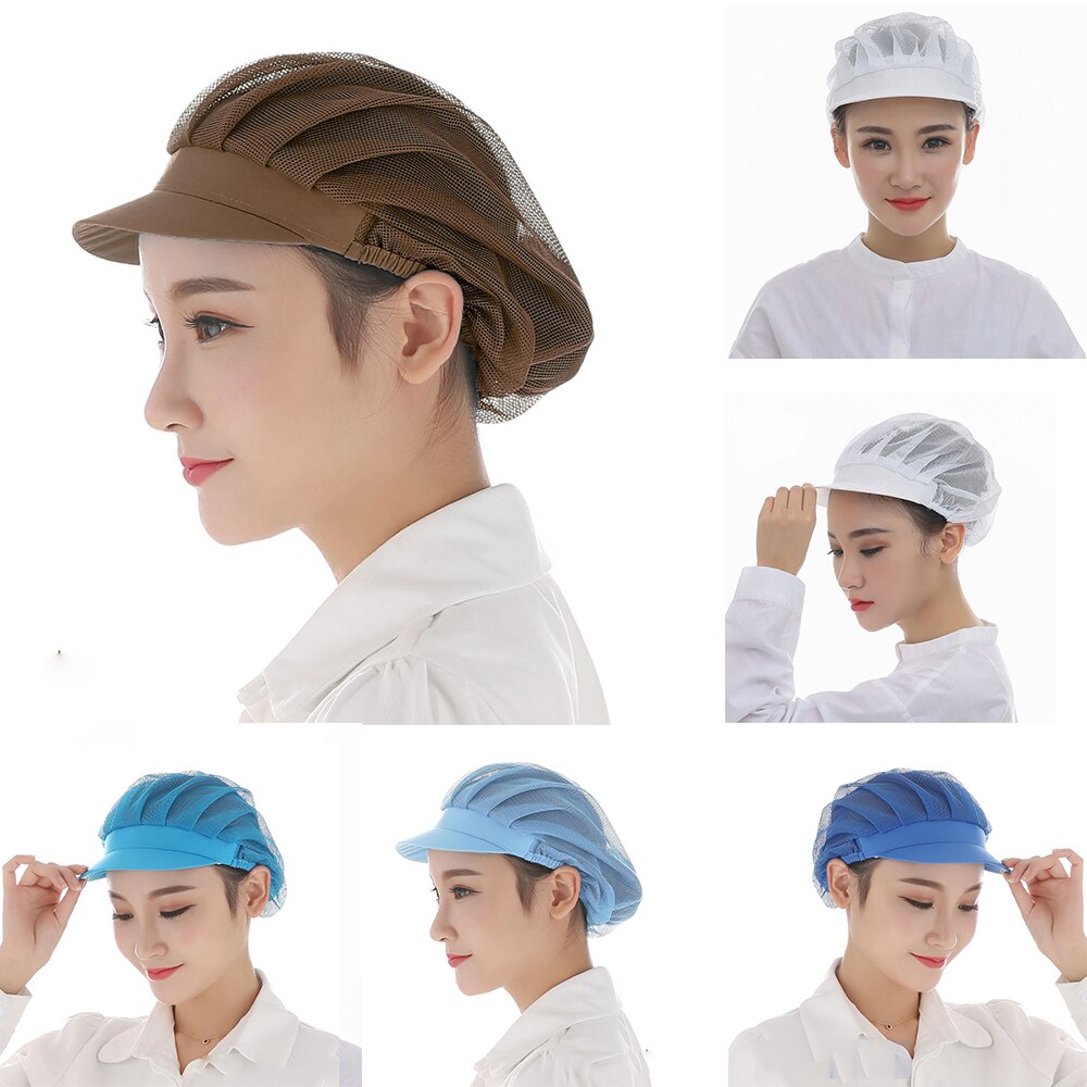 Food caps Adjustable net caps breathable sanitary dust cap men and women workshop canteen hat chef hat breathable mesh