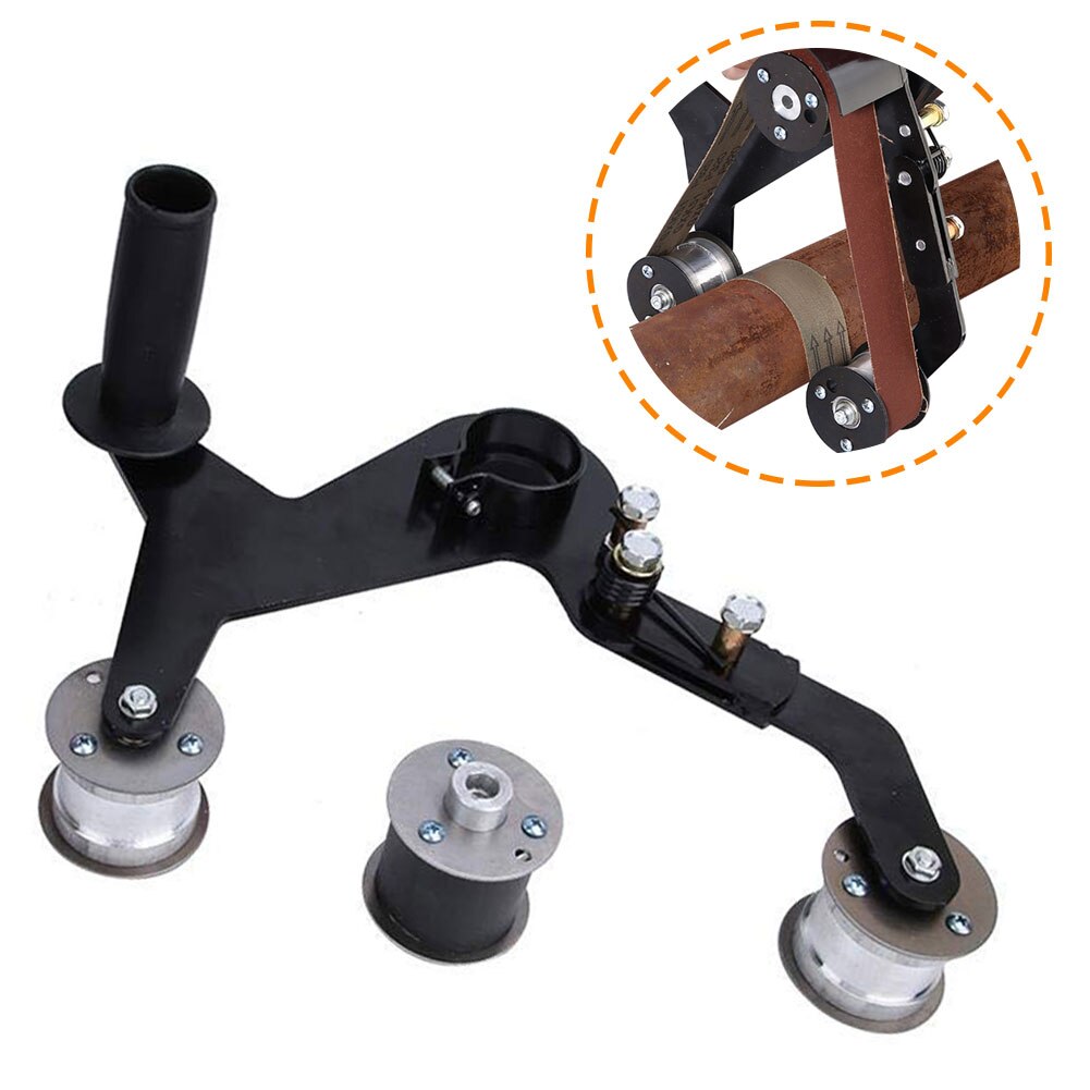 Hand Grinder Polijstmachine M14 Schuren Riem Machine Dark Red Ronde Buis Bandschuurmachine Voor Slijpen Smeden Polijsten Gemonteerd Leuningen