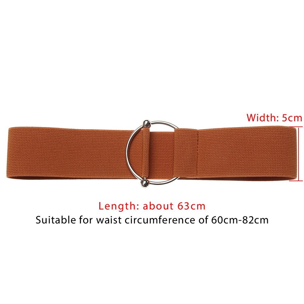 1PC Women Waist Belts Cotton Cloth Elastic Band Round Simple Buckle Decoration Dress Waist Chain for Coat Sweater