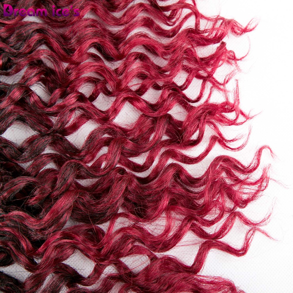 Burgundy Faux Locs Curly Crochet Braids Braiding Hair Bulk Crochet Hair Extensions Synthetic Hair Ombre Braids 70g 3pcs/lot