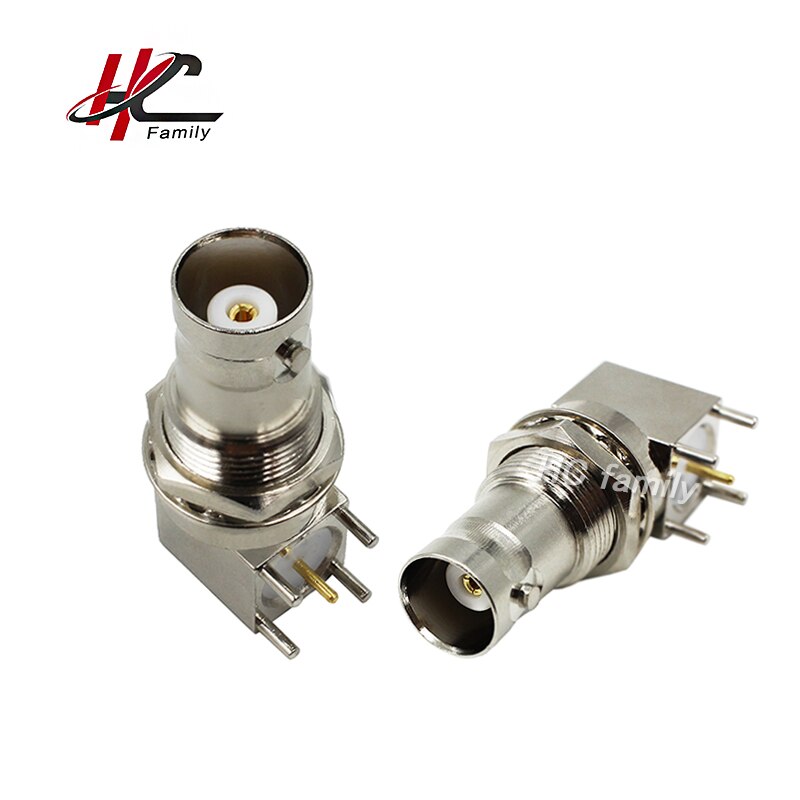 1pc BNC Female PCB Mount Connector,Right Angle PCB Mount jack BNC Connector