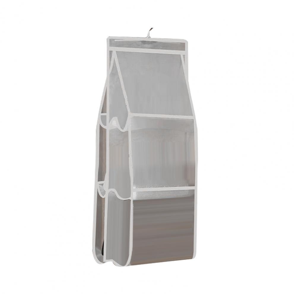 Estante de almacenamiento para sala de estar, bolsa organizadora de doble cara con textura fina de 4 colores, soporte colgante grueso: Grey / 8Grid