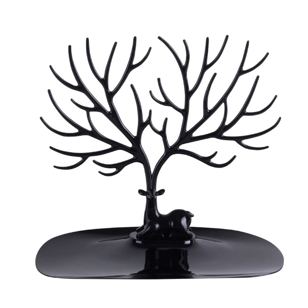 Little Deer Jewelry Stand Display Jewelry Organizer Tray Tree Earring Holder Necklace Ring Pendant Bracelet Display Storage Rack: black