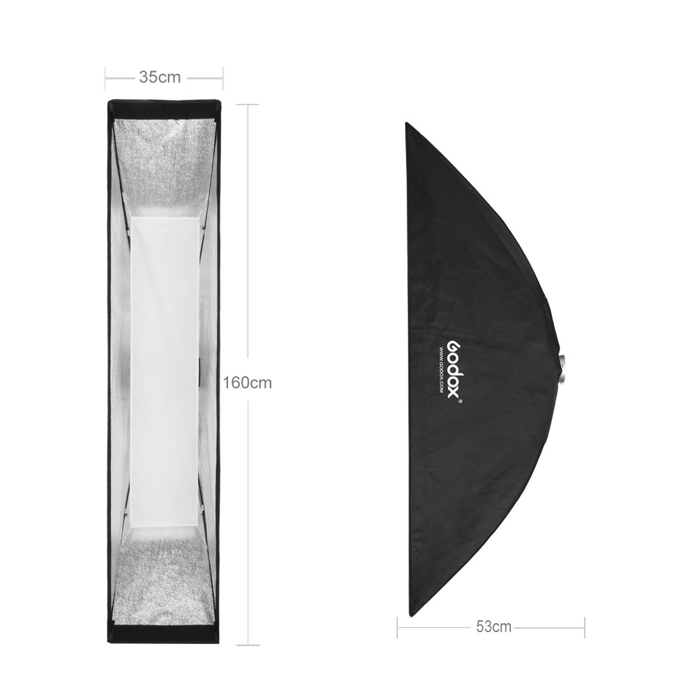 Godox – boîte à lumière rectangulaire en nid d&#39;abeille, 22x90cm 30x120cm 35x160cm, boîte à lumière pour Flash de Studio Bowens Mount