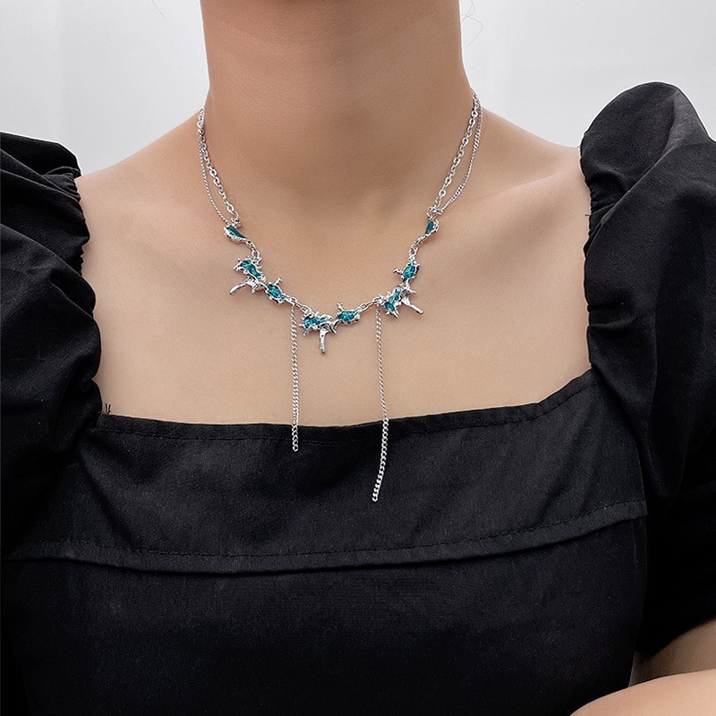 Ventfille Silver Color Opal Necklace for Women Girl Liquid Lava Star Irregular Jewelry 925 Stamp Birthday Dropshippping: Rhodium Plated
