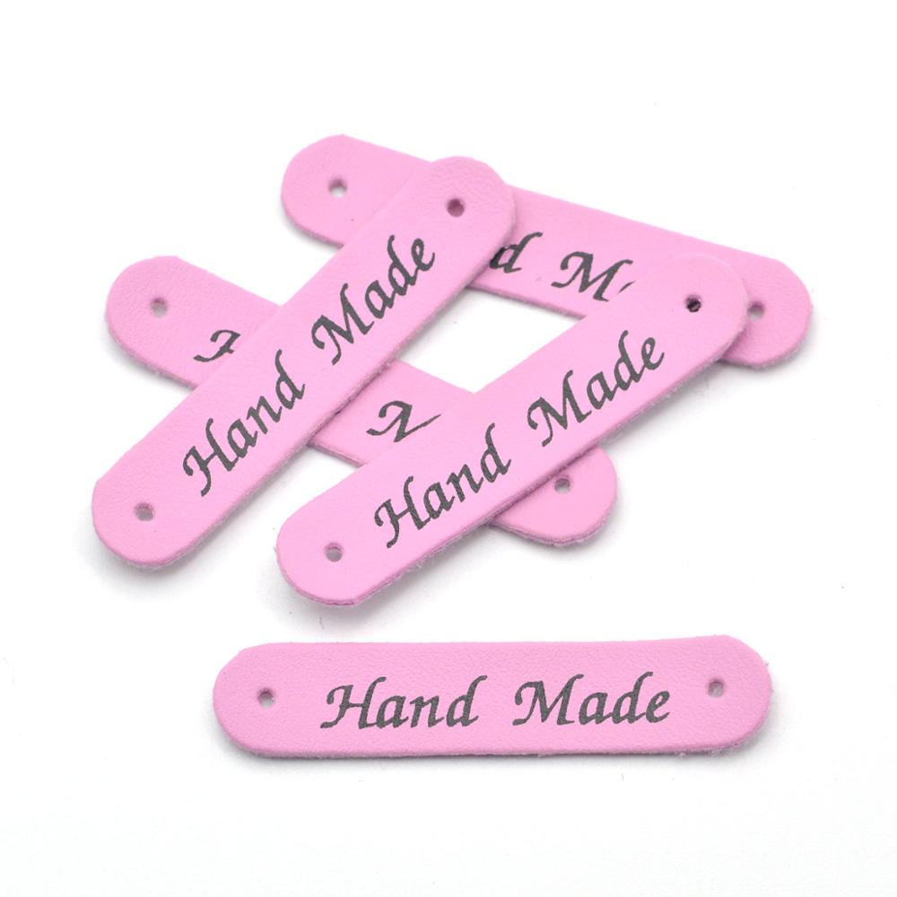 30Stck Handgemachte Etiketten Stichworte Kleidung Bekleidung PU Leder Etikett Hand gemacht Jeans Taschen DIY Handwerk betroffen NäHenne Liefert: Nein.1-5cm x1cm