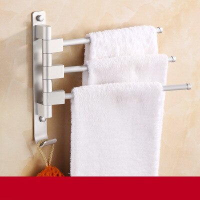 Raum Aluminium Handtuch Gestell 5/4/3/2 Arme Handtuch Hängen mit Haken Schlecht Handtuch Gestell Beweglichen handtuch Riegel Badezimmer Produkte: 3 Waffen