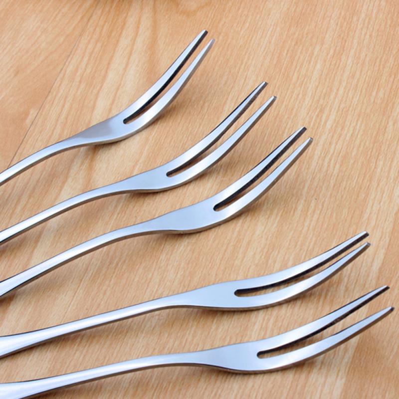 Fruit Fork Stainless Steel 1010 Two-toothed Fork Cake Fork Western Small Fork Multifunctional Household Kitchen Accessories