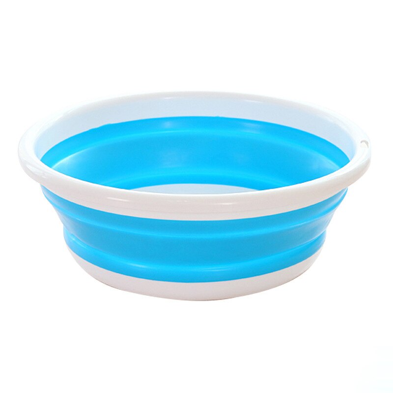 Folding Bucket Basin Portable Collapsible Washbasin for Household Laundry Car Washing Camping Travel Outdoor Bathroom Wash Basin: S Blue