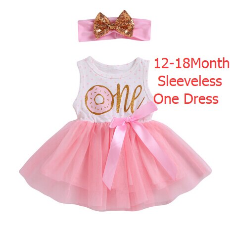 Citgeett 1st/2nd/3rd Geburtstag Baby Mädchen Donut Polka Dot Tüll Tutu Prinzessin Party Kleid Geburtstag 2 stücke: A3 One Sleeveless