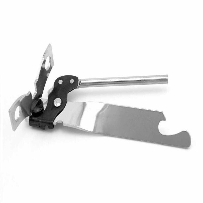 WMF Blikopener, Met Flesopener, Kunststof, Cromargan Roestvrij Staal, Vaatwasmachinebestendig, Zwart/RVS