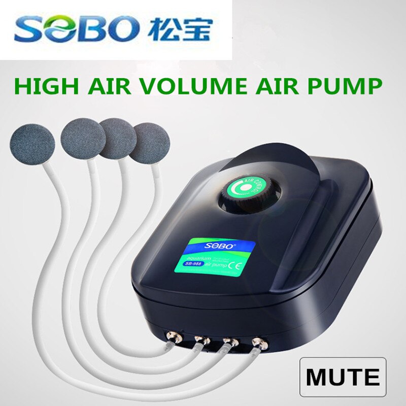 SOBO Aquarium Air Pump Fish Tank Increasing Oxygen Pump Adjustable Large Air Output Aeration Pump Air Compressor Accessories