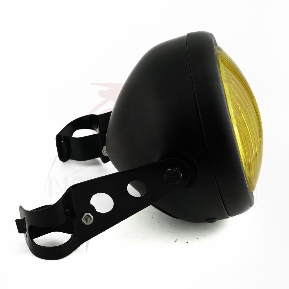 6.5 Inch Retro Motorcycle Headlight Grill Side Mount Cover with Bracket Motorcycle Side Mount Headlight Cover 35-43mm