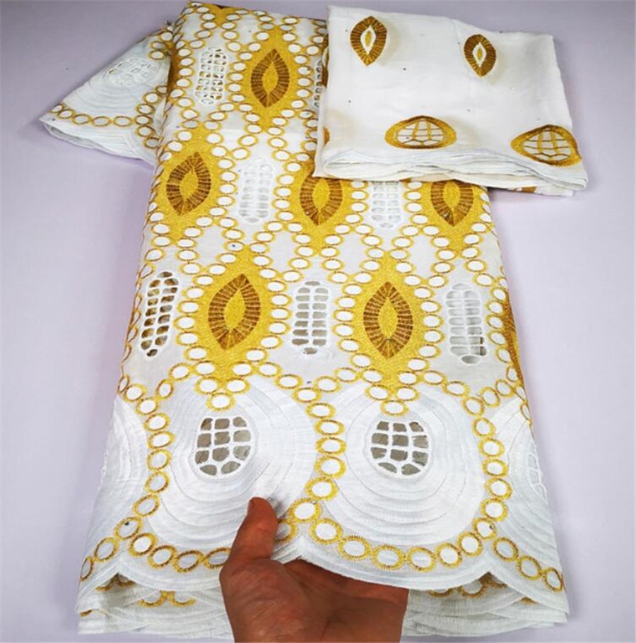 Swiss lace fabric embroidery African cotton fabrics Swiss voile lace in switzerland popular Dubai style 7yards