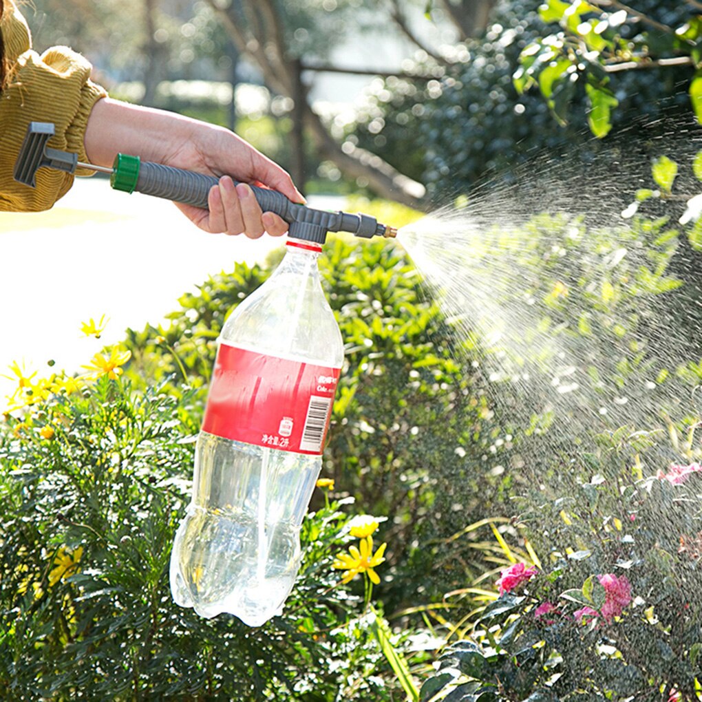 Husholdnings højtryks luftpumpe manuel sprøjte have justerbar trolley pistol dyse vanding spray sprøjte hoved med led