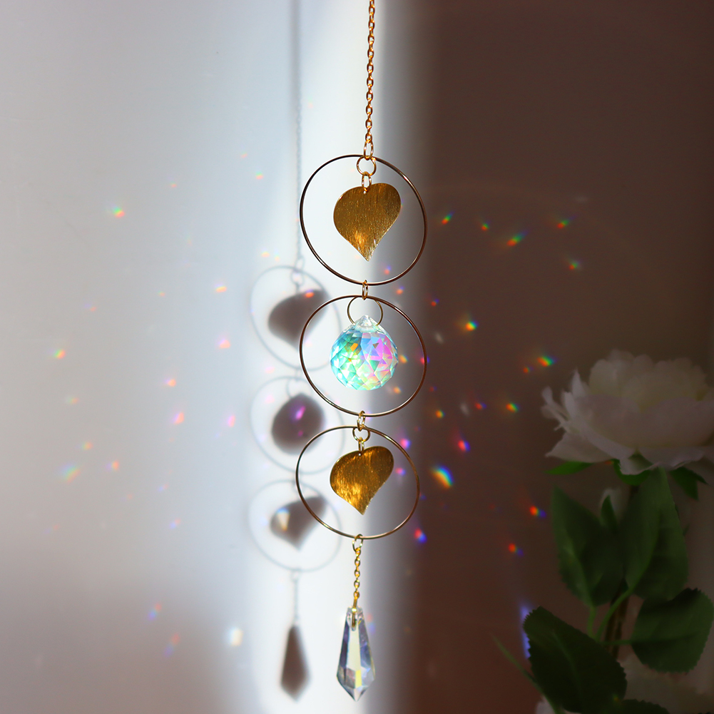 Crystal Wind Chime Star Moon Sun Catchers Prisms Pendant Dream catcher Plated Hanging for Outdoor Indoor Garden Windchimes: 30