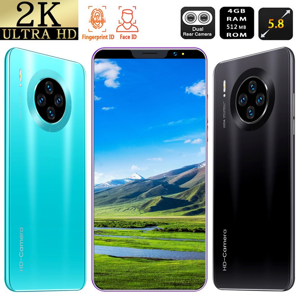 Mate33 Pro Smartphone con 512M + 4GGB di Memoria di Grandi Dimensioni Dello Schermo Da 5.8 Pollici Supporto Viso/Impronte Digitali Unlock Dual SIM telefoni cellulari e Smartphone