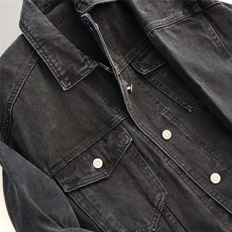 Vrouwen Denim Jassen Zwart populaire Casual Vrouwelijke Jas Jas Chic Jacket voor Meisjes kurtka dzinsowa jas vrouw J30