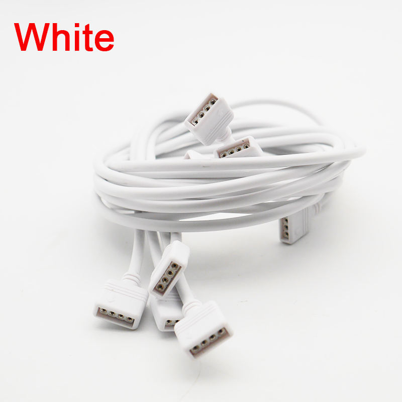 1pcs 30CM 1M 2M 3M 5M 10M long 4 PIN RGB LED Strip Extension Cable Connector cord Wire with 4pin connection for RGB Lights Tape: White / 1 M  long