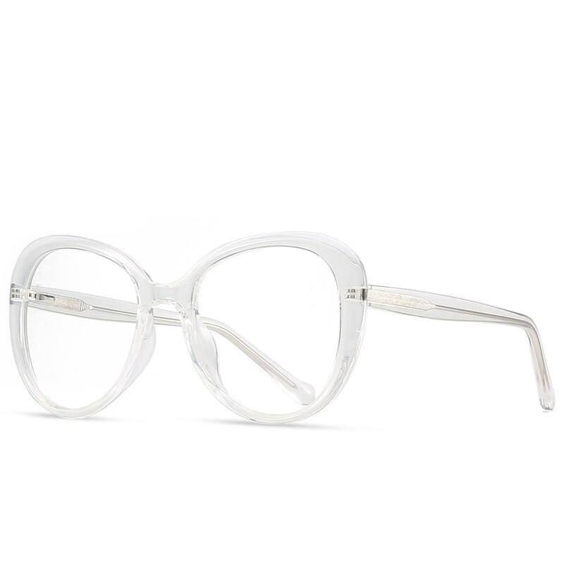 Blue Light Blocking Glasses Frame for Women Eyewear Prescription Eyeglasses Full Rim Spectacles UV400: Transparent