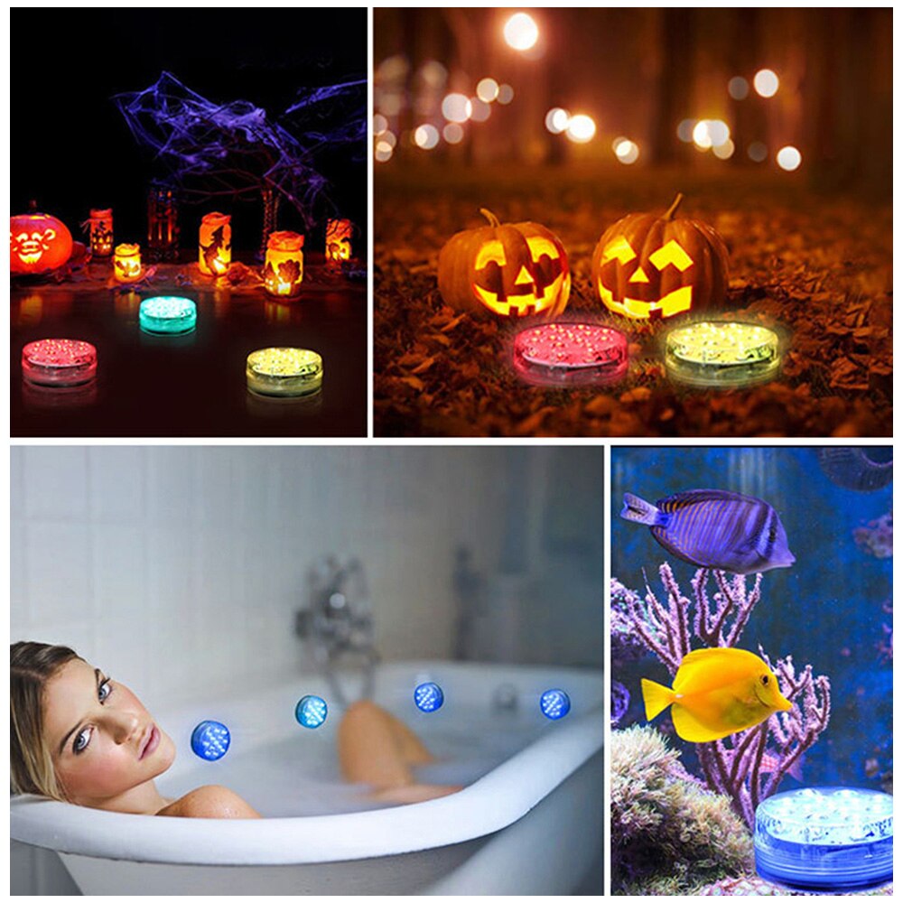 13 Led Remote Controlled RGB Submersible Light Battery Operated Underwater Night Lamp Outdoor Vase Bowl Garden Party Decoration