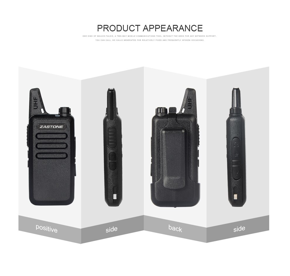 Zastone X6 Uhf Walkie Talkie Radio 400-470Mhz Draagbare Radio Handheld Comunicador Mini Walkie Twee Manier Radio Ham