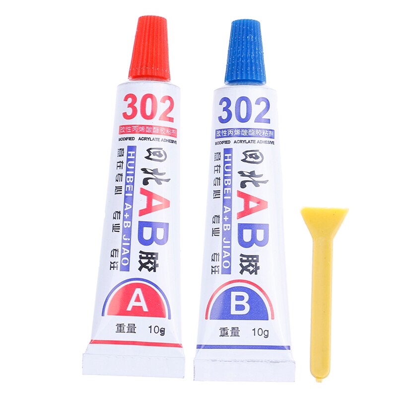 Colle Super AB 302, résine époxy liquide forte, cuir, caoutchouc, adhésif époxy, métal, verre, bois, Kit de papeterie UV