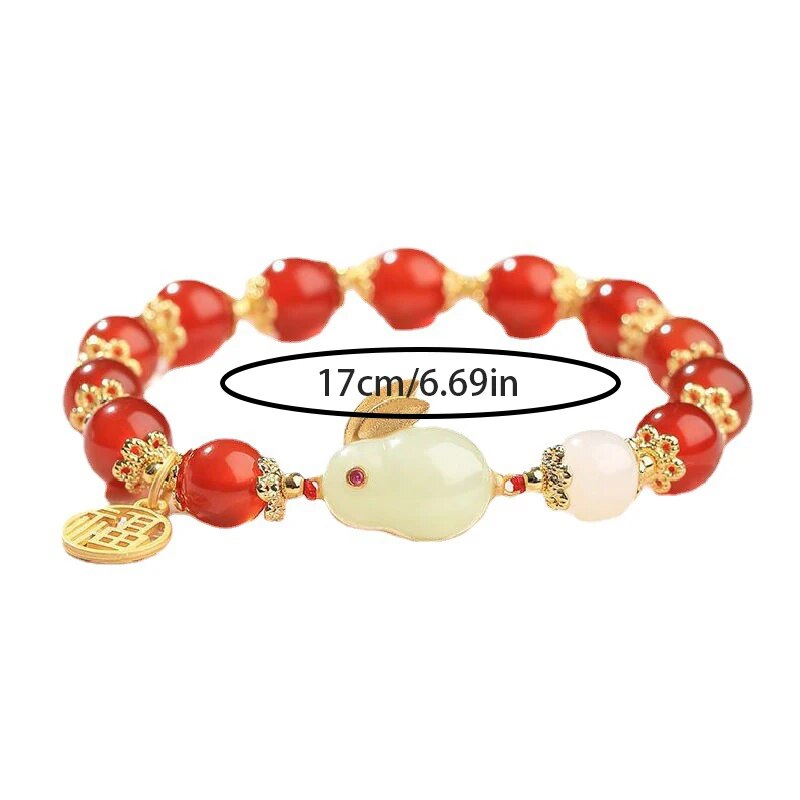 1pc Huan Schönheit Jade Kaninchen Armbinde Mädchen Reiche Kaninchen Kleine Kaninchen Nische Hohe Aussehen Ebene Armbinde