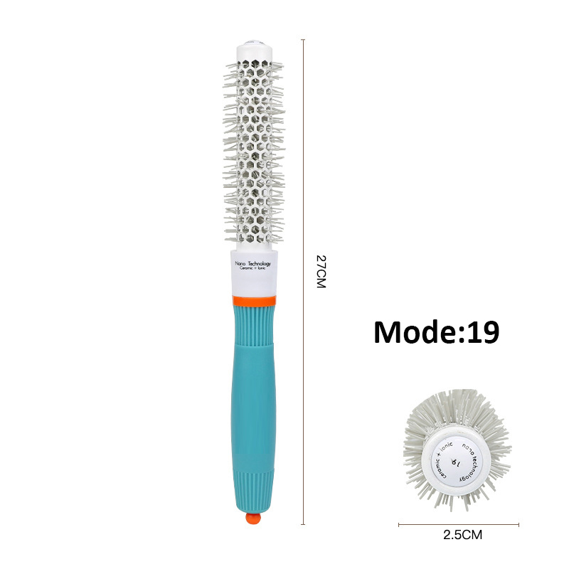 Ceramic Ion Hair Comb Salon Hair Brush Hair Styling Hairbrush Hairdressing Comb Round Curly Hair Rollers Tools Blue: 19