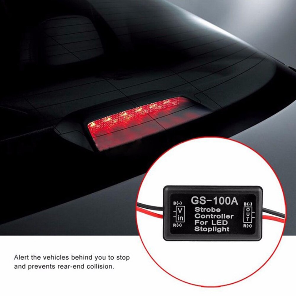Flash strobe controller blinklys modul køretøj bil gs -100a førte bremse stop lys strobe til led bremse lys hale stop lys