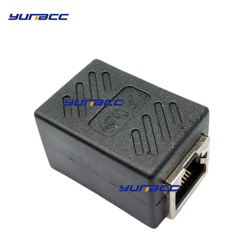 2 Pcs RJ45 network cable connector butt joint double-through head module network cable extension PCB shield extender