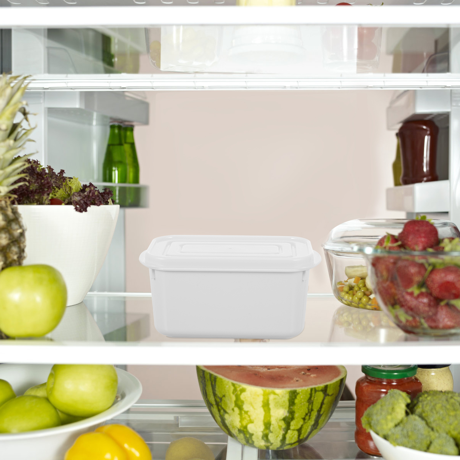 2pcs Durable Butter Storage Boxes Food Storage Boxes for Home Restaurant (White)