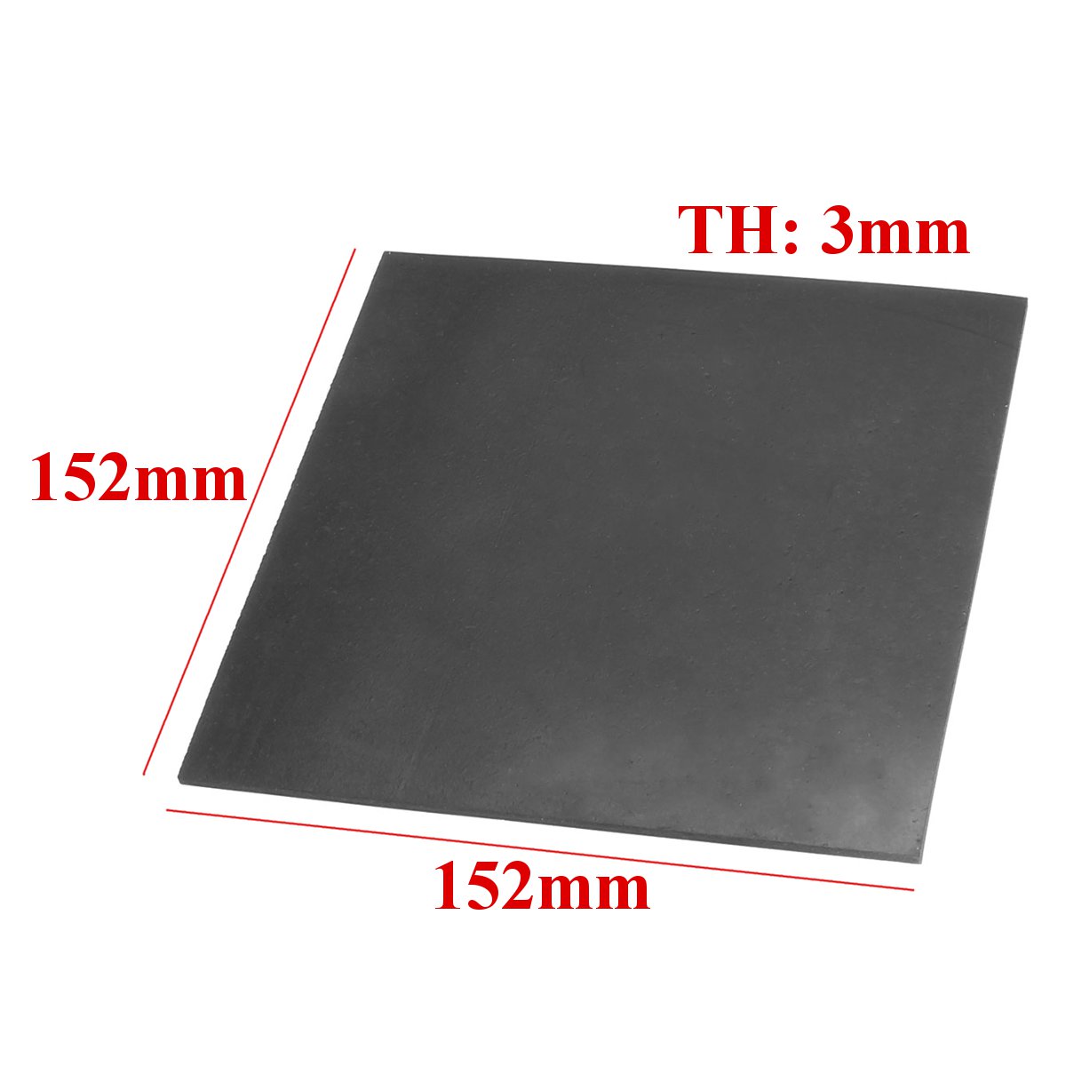 152 x 152 x 3mm svart silikongummiduk svart silikonskiva gummi matt platta silikonduk för kemisk värmebeständighet