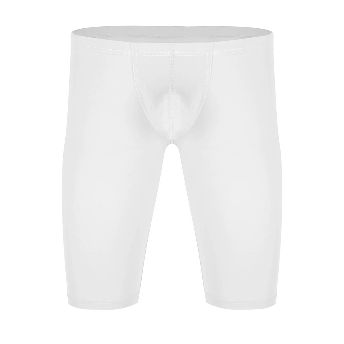 Tiaobug mænd elastisk linning penis bule pose træning stramme shorts trusser hurtigtørrende ensfarvet blød sexet mandlige tøser trusser: Hvid / Xl