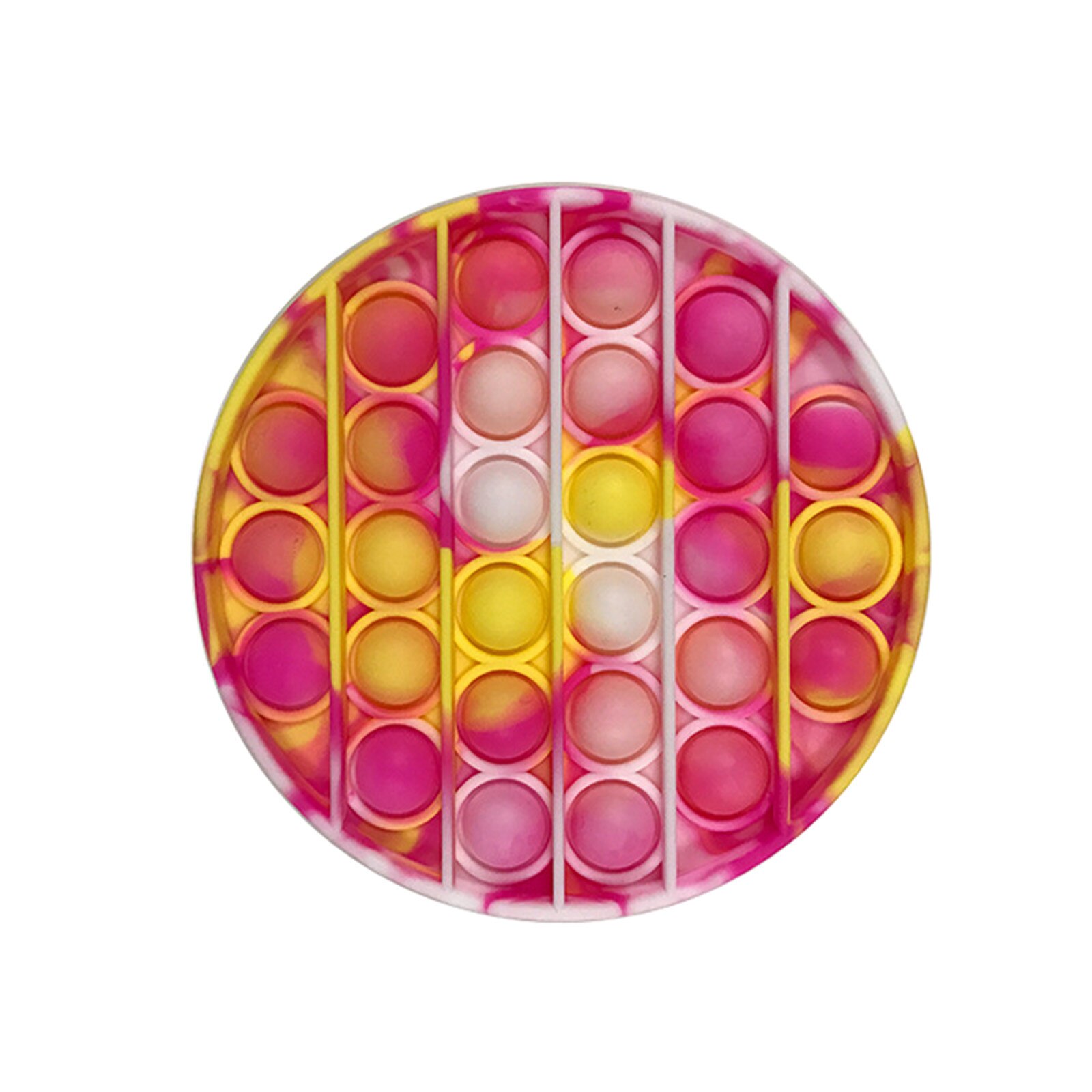 Pop It-rompecabezas redondo de burbujas para adultos, juguetes antiestrés para aliviar el estrés, blando y estrujable PopIt, antiestrés: O