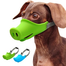 Ademend Leuke Varken Hond Snuit Silicone Anti-bite Hond Muilkorf Stop Bark Bite Mond Masker Verstelbare voor Kleine Hond huisdieren Blauw Groen