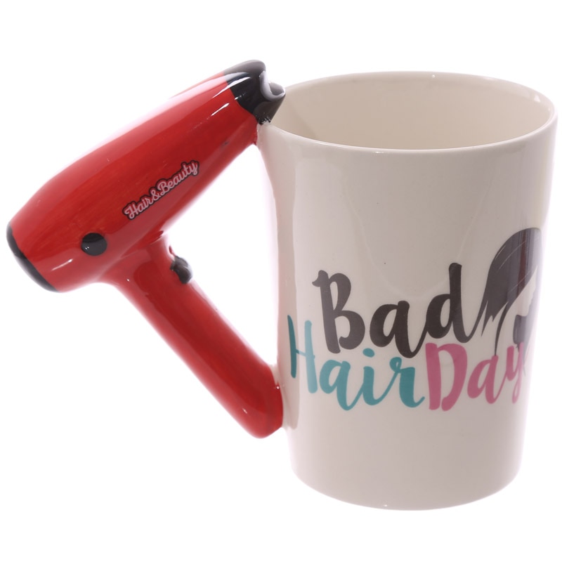 Ceramic Hair Dryer Mug Ladies Tool Hair Dryer C Hair Salon Bathroom Decor Vanity Decor Coffee Cup Hairdresser