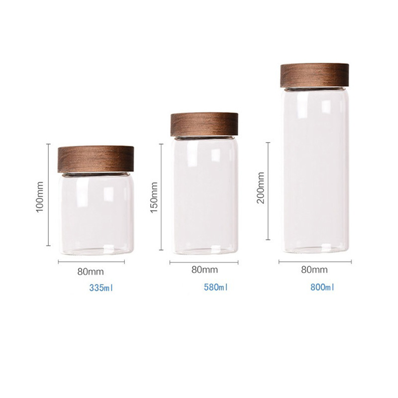 Køkken krukker slik glas krukke med låg sukker skål opbevaring krukker til krydderier glas beholdere til mad kaffe / te / konditor glas