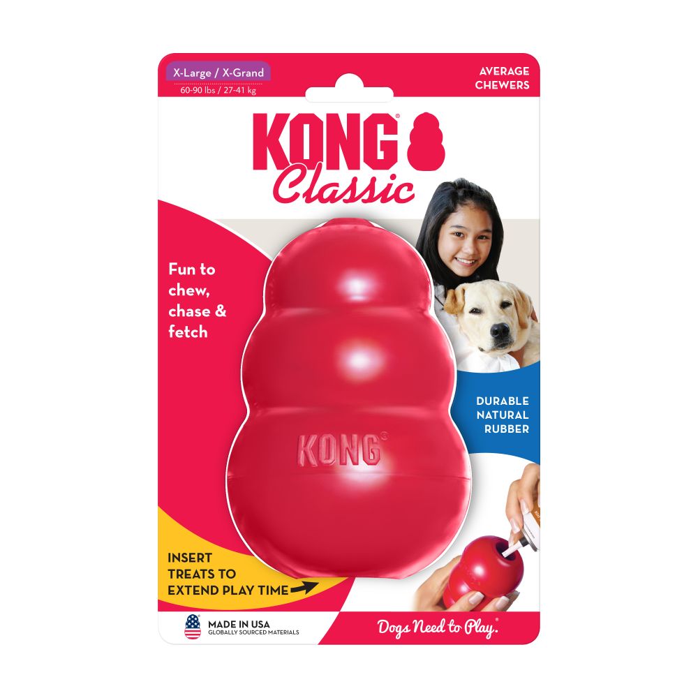 XL-Size KONG Classic Dog Chew Toy Collection Up to 60-90lbs(27-41kg)