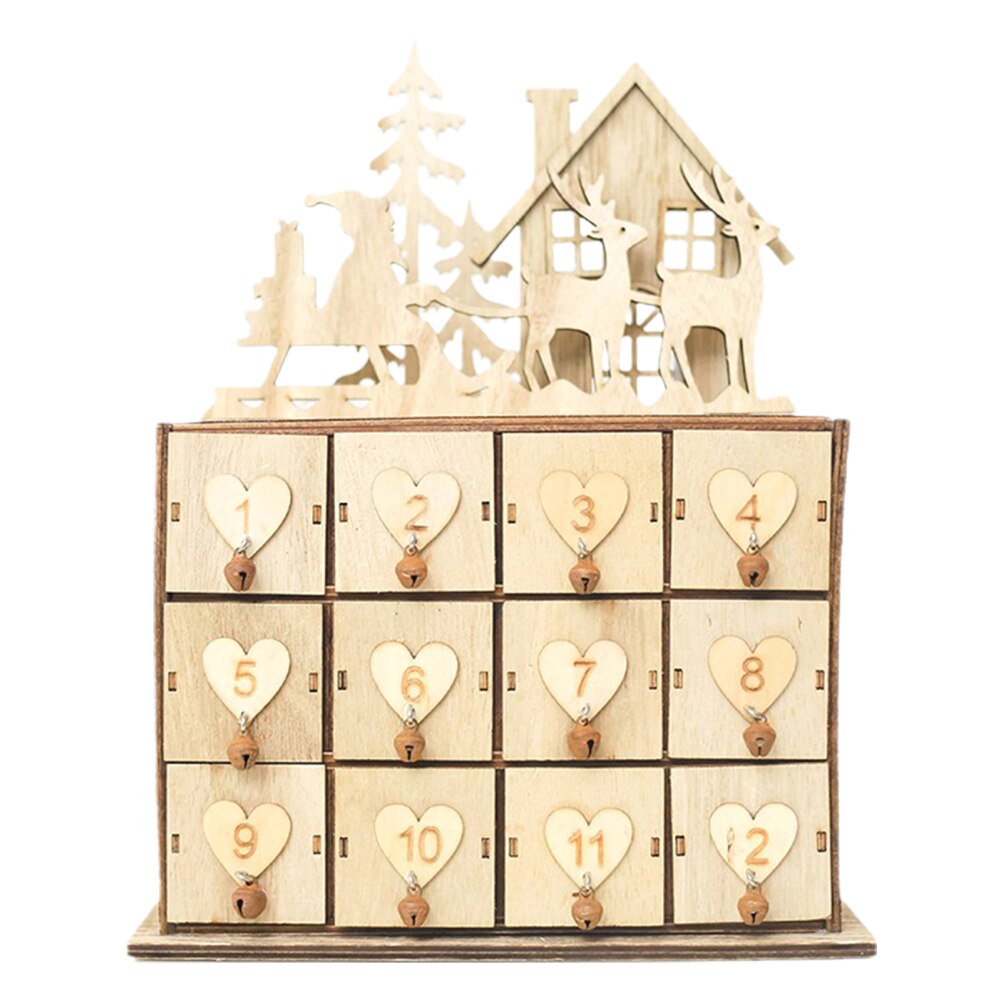 Christmas Wooden Advent Calendar with 24 Storage D... Grandado