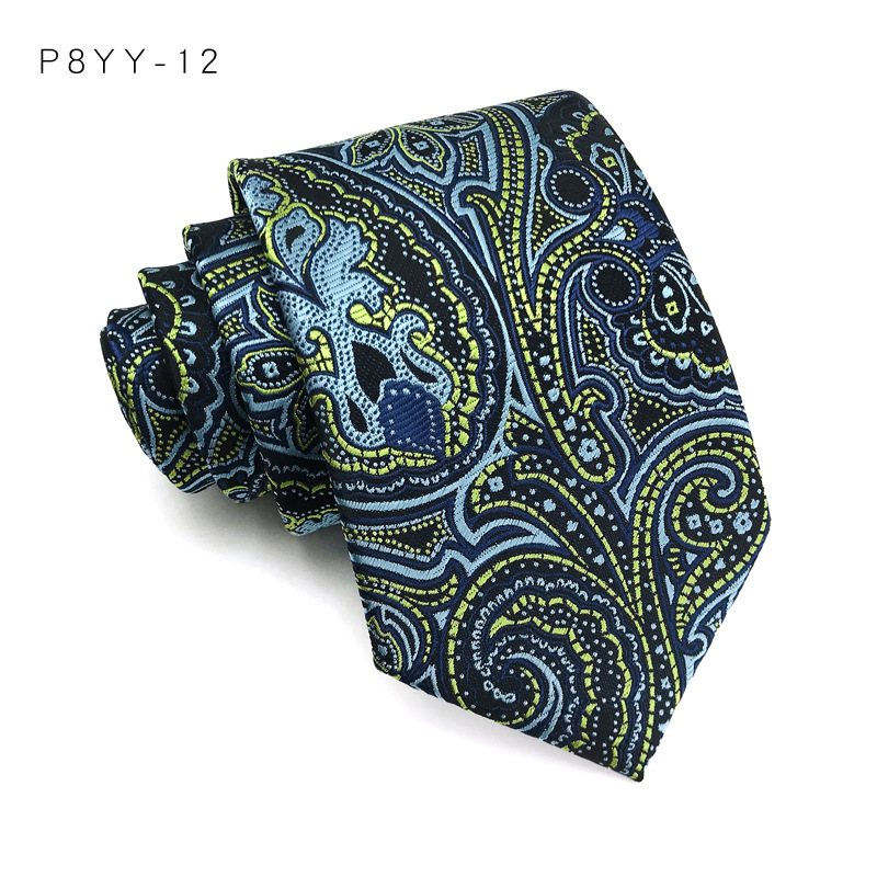 Corbata de lujo de 8CM para hombre, corbatas a cuadros a rayas de Color verde para hombre, corbata tejida Jacquard, accesorios formales para de negocios: Plata