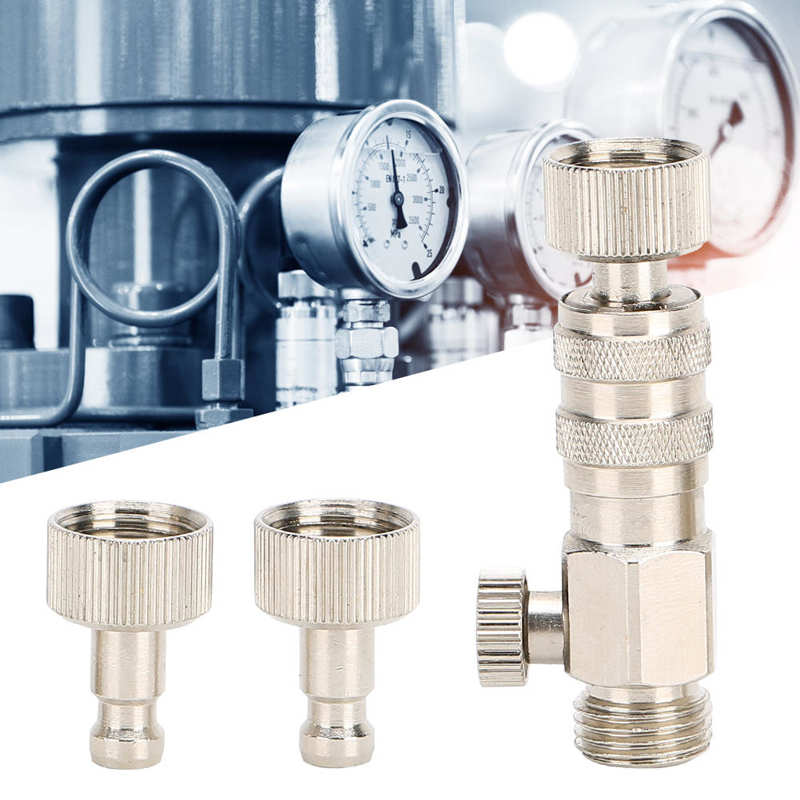 3Pcs Airbrush Connector Snelkoppeling Met Luchtstroom Aanpassing Air Compressor Montage