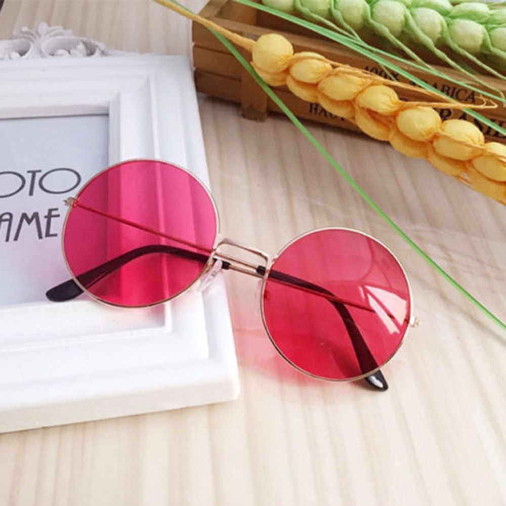 Zonnebril Lens Legering Zonnebril Vrouwelijke Eyewear Retro Ronde Frame Driver Bril Auto Accessoires Retro Ronde Zonnebril Vrouwen: Rood