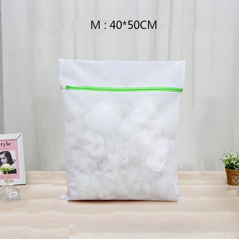 Green Zippered Laundry Washing Bags Fine Mesh And Honeycomb Pattern Freshly Net Bags for Washing Machine: Honeycomb 40-50cm